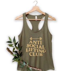 Anti Social Lifting Club, Fitness Tank Top, Gym Racerback, Women's Tank Top, Gift For Personal Trainer, Athletic Clothing, Gym Clothing