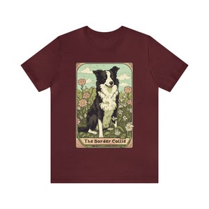 Border Collie Shirt, Border Collie Tarot Card Shirt, Border Collie Gift, Border Collie Birthday Gift, Border Collie Mama Shirt,Border Collie Maroon