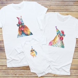 Chicken Theme First Birthday Shirts, Family Matching Chicken Birthday T-Shirt, 1st Birthday, Farm Theme Birthday, Rooster, Baby Chick Shirt