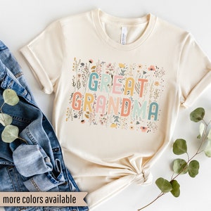 Great Grandma Shirt, Great Grandma Wildflowers Shirt, Great Grandma TShirt, Gift For Great Grandma,Mother&#39;s Day Gift For Great Grandma Gifts