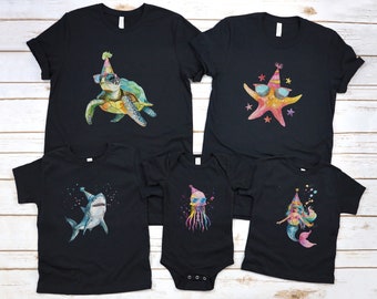 Birthday Cruise Shirts, Shark Birthday, Mermaid Birthday Party Family Shirt, Party Animal Birthday, Octopus, Matching Aquarium Family Shirts
