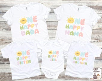 One Happy Girl, One Happy Girl Birthday Shirts, Girl's Birthday Shirts, 1st Birthday Shirt, First Birthday Shirt, Baby Girl Theme Birthday