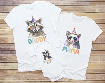 Opossum Theme First Birthday Shirts, Family Matching Raccoon Birthday T-Shirt, Skunk 1st Birthday, Trashcore Theme Party, Opossum Birthday