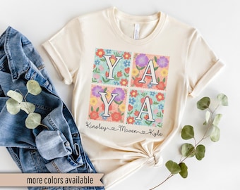 Yaya Shirt With Grandkids Names,Yaya Gifts,Personalized Yaya Shirt,Grandkids Names Shirt,Custom Grandma Shirt,Yaya Mothers Day Gift For Yaya