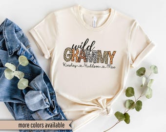Grammy Shirt With Grandkids Names,Personalized Grammy Zoo Safari Shirt,Grandkids Names Shirt,Custom Grandma Shirt, Grammy gift