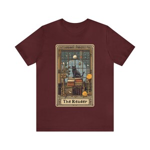 Book Lovers Gift, Bookish Shirt, Bookworm, Book Worm Gift, Dark Academia, Cat Mom Gift For Her, Gift For Friend, Booktok Gift, Reading Shirt Maroon