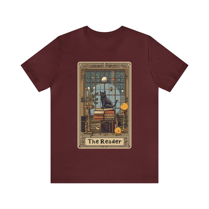 Book Lovers Gift, Bookish Shirt, Bookworm, Book Worm Gift, Dark Academia, Cat Mom Gift For Her, Gift For Friend, Booktok Gift, Reading Shirt Maroon