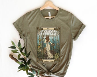 The Plant Lady Tarot Card Shirt, Tarot Card Shirt, Gift For Plant Mama, Plant Lady T Shirt, Plant Lady Gift, Gardening Shirt, Witchy Gift