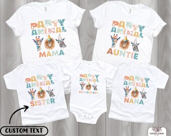 Party Animal Shirt, Zoo Birthday Party Shirts, Matching Family Birthday Shirts, Safari Animals Birthday Decoarations, Party Animals t shirt