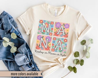 Nana Shirt With Grandkids Names,Nana Gifts,Personalized Nana Shirt,Grandkids Names Shirt,Custom Grandma Shirt,Nana Mothers Day Gift For Nana