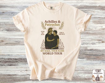 Achilles and Patroclus Shirt Mythology Shirt Vintage Greek Mythology Poet Shirt Greek Goddess Light Academia Shirt Greek Bookish Shirt