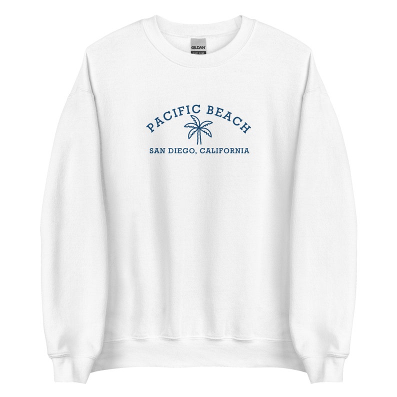 Pacific Beach Sweatshirt - Embroidered Sweatshirt - San Diego California Crewneck - Unisex Sweatshirt - Beach Sweater - Preppy Clothing Vit