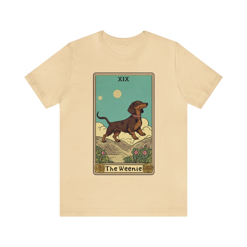 Dachshund T Shirt, Doxie Shirt, Weiner Dog Shirt, Weenie Dog T Shirt, Dachshund Mom Gift, Tarot Card Shirt, Gift For Dachshund Mom Soft Cream