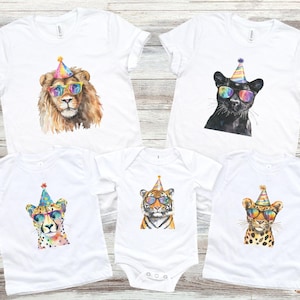 Party Animal Birthday Shirts, Two Wild Birthday, Big Cat, Safari Theme Birthday Party Shirts, Zoo Birthday T-Shirt, Matching Family Zoo Tee