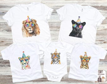 Party Animal Birthday Shirts, Two Wild Birthday, Big Cat, Safari Theme Birthday Party Shirts, Zoo Birthday T-Shirt, Matching Family Zoo Tee