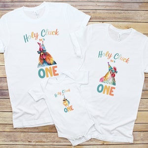 Holy Cluck Birthday Shirts, Barnyard Theme First Birthday, Family Matching Farm Birthday T-Shirt, Chicken 1st Birthday, Barn Theme Party