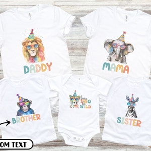 Born Two Be Wild Birthday Party Animal TShirt Two Wild Birthday Safari Animals Birthday Party Animal Birthday Shirt Matching Family Birthday