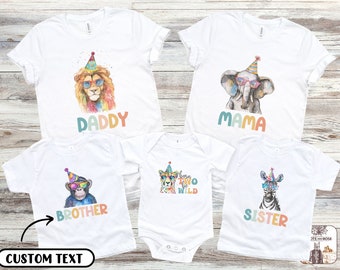 Born Two Be Wild Birthday Party Animal TShirt Two Wild Birthday Safari Animals Birthday Party Animal Birthday Shirt Matching Family Birthday