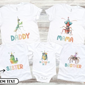 Insect Theme First Birthday Shirts, Family Bug Birthday T-Shirt, Insect 1st Birthday, Bug Theme Party, Ladybug, Caterpillar, Roly Poly Shirt