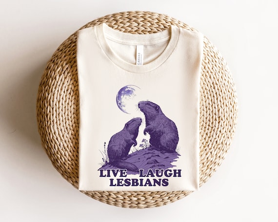 Live Laugh Lesbian Shirt, Lesbian Shirt, Sapphic Shirt, Gift For New Couple, Lesbian Housewarming, Funny Lesbian Gift, LGBTQIA+ Shirt