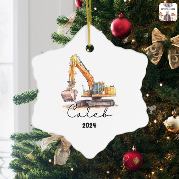 Buy Personalized Kid Ride Excavator Construction Ornament, Little