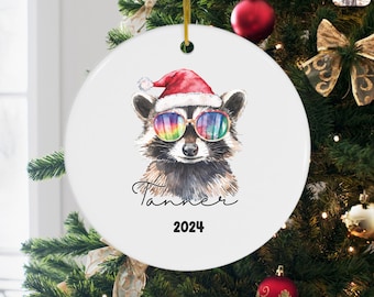 Christmas Ornament, Raccoon Ornament, Raccoon Christmas, Raccoon Gift, Personalized Raccoon Ornament, Raccoon Mom Gift, Raccoon Decoration