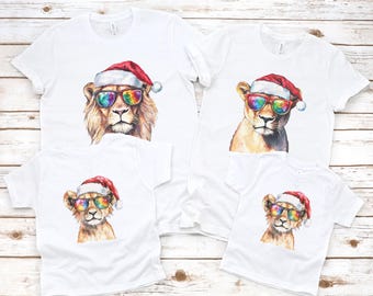 Family Christmas Shirts, Wild Christmas, Lion Christmas Shirts, Family Matching Safari Christmas T-Shirt, Party Animal, Zoo Christmas Shirts