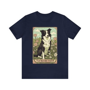 Border Collie Shirt, Border Collie Tarot Card Shirt, Border Collie Gift, Border Collie Birthday Gift, Border Collie Mama Shirt,Border Collie Navy