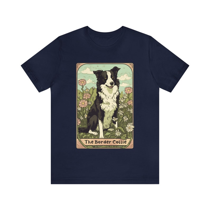 Border Collie Shirt, Border Collie Tarot Card Shirt, Border Collie Gift, Border Collie Birthday Gift, Border Collie Mama Shirt,Border Collie Navy