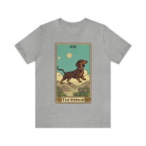 Dachshund T Shirt, Doxie Shirt, Weiner Dog Shirt, Weenie Dog T Shirt, Dachshund Mom Gift, Tarot Card Shirt, Gift For Dachshund Mom Athletic Heather
