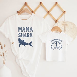 Shark Birthday Shirt Matching Family Shirts 1st Birthday Outfit Boho Shark Tee First Bday Ocean Shark Father and Son Mommy and Me 1st Bday