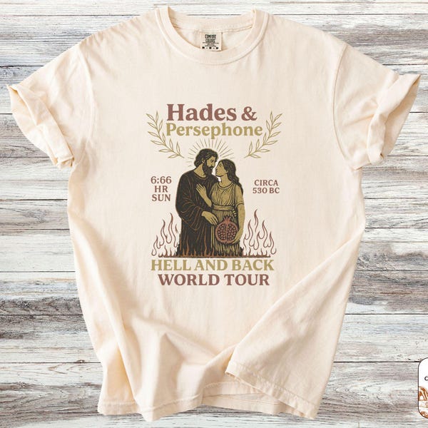 Hades and Persephone Shirt Mythology Shirt Vintage Greek Mythology Poet Greek Goddess Light Academia Shirt Greek Bookish Shirt Pomegranate
