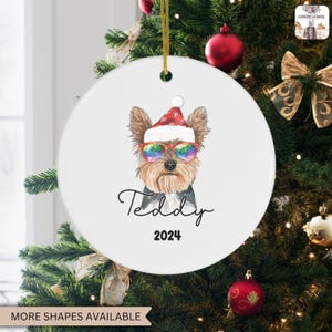 Christmas Ornament, Yorkshire Terrier Ornament, Yorkshire Terrier Dog Christmas, Yorkshire Terrier Dog Gift, Personalized Yorkshire Terrier