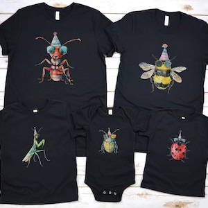 Insect Theme First Birthday Shirts, Family Matching Bug Birthday T-Shirt, Insect 1st Birthday Tee, Bug Theme Party, Ladybug, Caterpillar,Ant