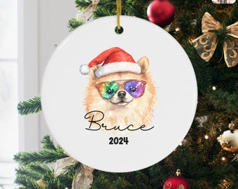 Christmas Ornament, Pomeranian Ornament, Pomeranian Christmas, Pomeranian Gift, Personalized Pomeranian Ornament, Dog Christmas Ornament