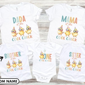 1st Birthday Shirt, First Birthday Shirts, One Cool Chick Birthday Shirt, Family Birthday Shirts, Farm Birthday Party,Chicken Birthday Shirt