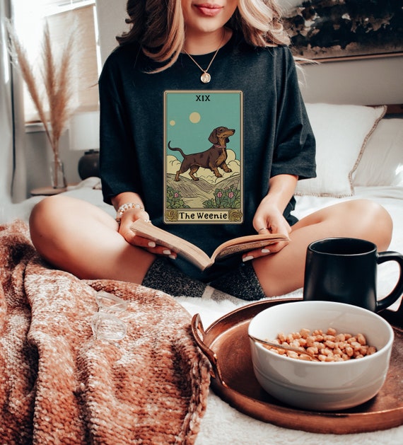 Dachshund T Shirt, Doxie Shirt, Weiner Dog Shirt, Weenie Dog T Shirt, Dachshund Mom Gift, Tarot Card Shirt, Gift For Dachshund Mom