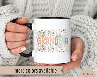 Grandma Mug, Grandma Wildflowers Mug, Grandma Coffee Mug ,Mothers Day Gift For Grandma Gifts, Grandma Cup, Pregnancy Announcement Gift