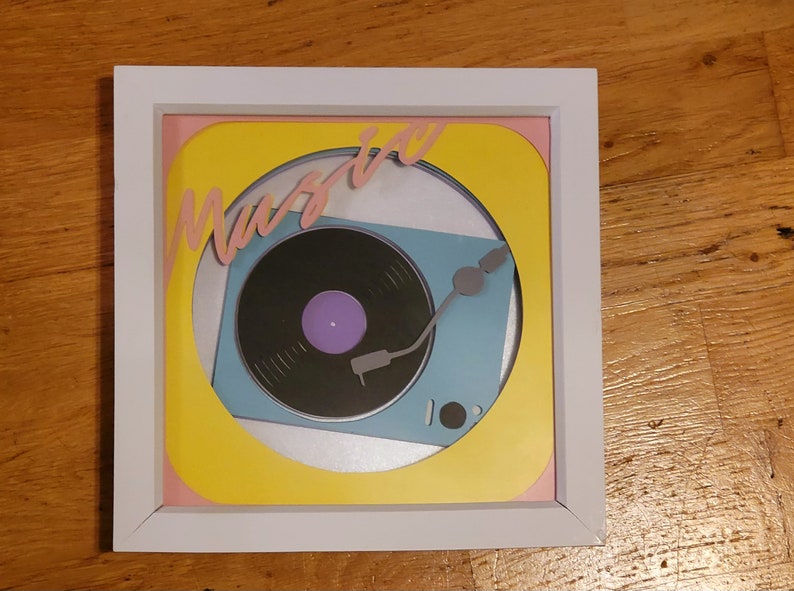 Record Player SVG, Shadow Box SVG, Digital Cut File, Paper Cut File for ...