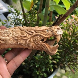 Antler carving - REAL HAND Carved dragon for knifes handles.