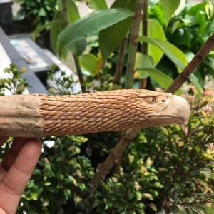 Antler carving - REAL hand carved eagle from deer antler for knifes handles.