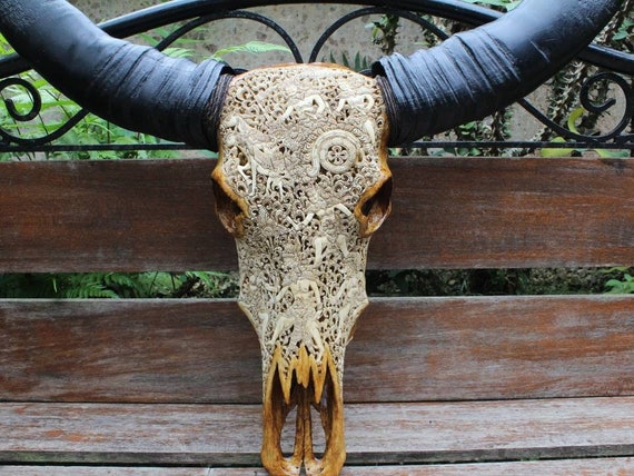 Intricately Carved Buffalo Skulls Dragons Intricately Carved Buffalo Skulls Dragons