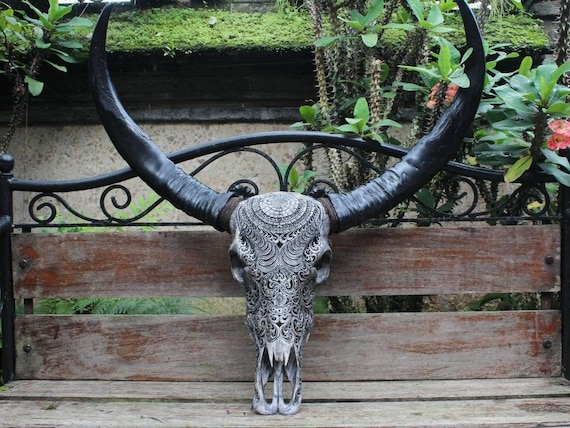Intricately Carved Buffalo Skull Mandala Intricately Carved Buffalo Skull Mandala