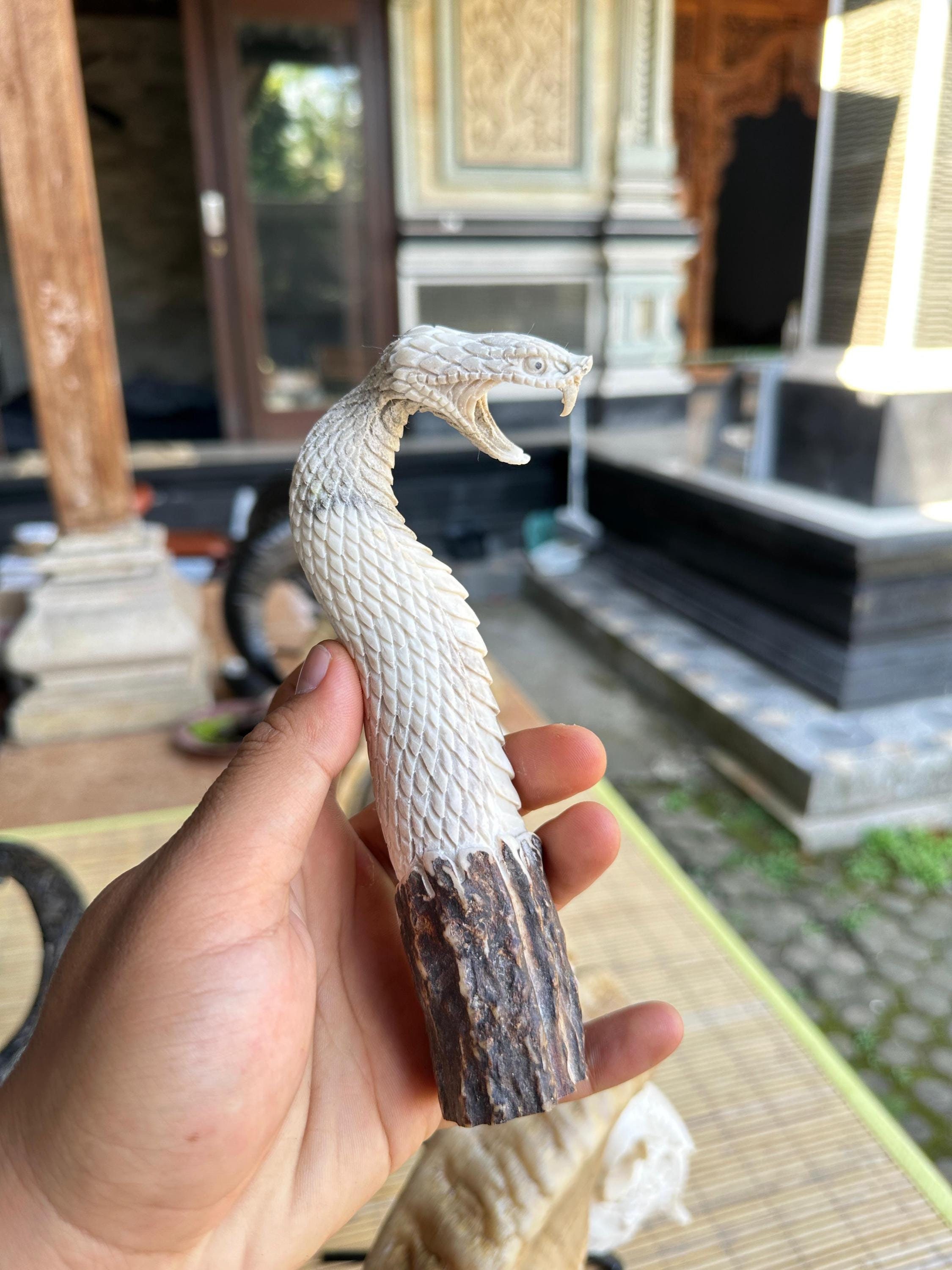 Antler carving - carved deer antler for knife handles.