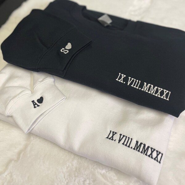 Embroidered Sweatshirt With Anniversary Etsy