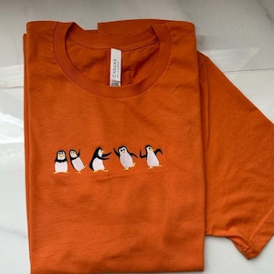 Embroidered Penguin Shirt, Personalized Gift, Animal Shirt, Embroidered Shirt, Embroidery Gift, Birthday Gift, Cute Penguins Shirt