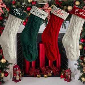 Christmas Stockings, Personalized Christmas Stockings, Knit Christmas Stockings, Family Christmas Stockings, Holiday Stockings Gifts