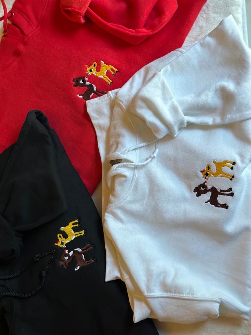 Christmas Animal Embroidery Hoodie, Christmas Hoodie, Christmas Gift, Christmas Embroidery Hoodie, Christmas Crewneck