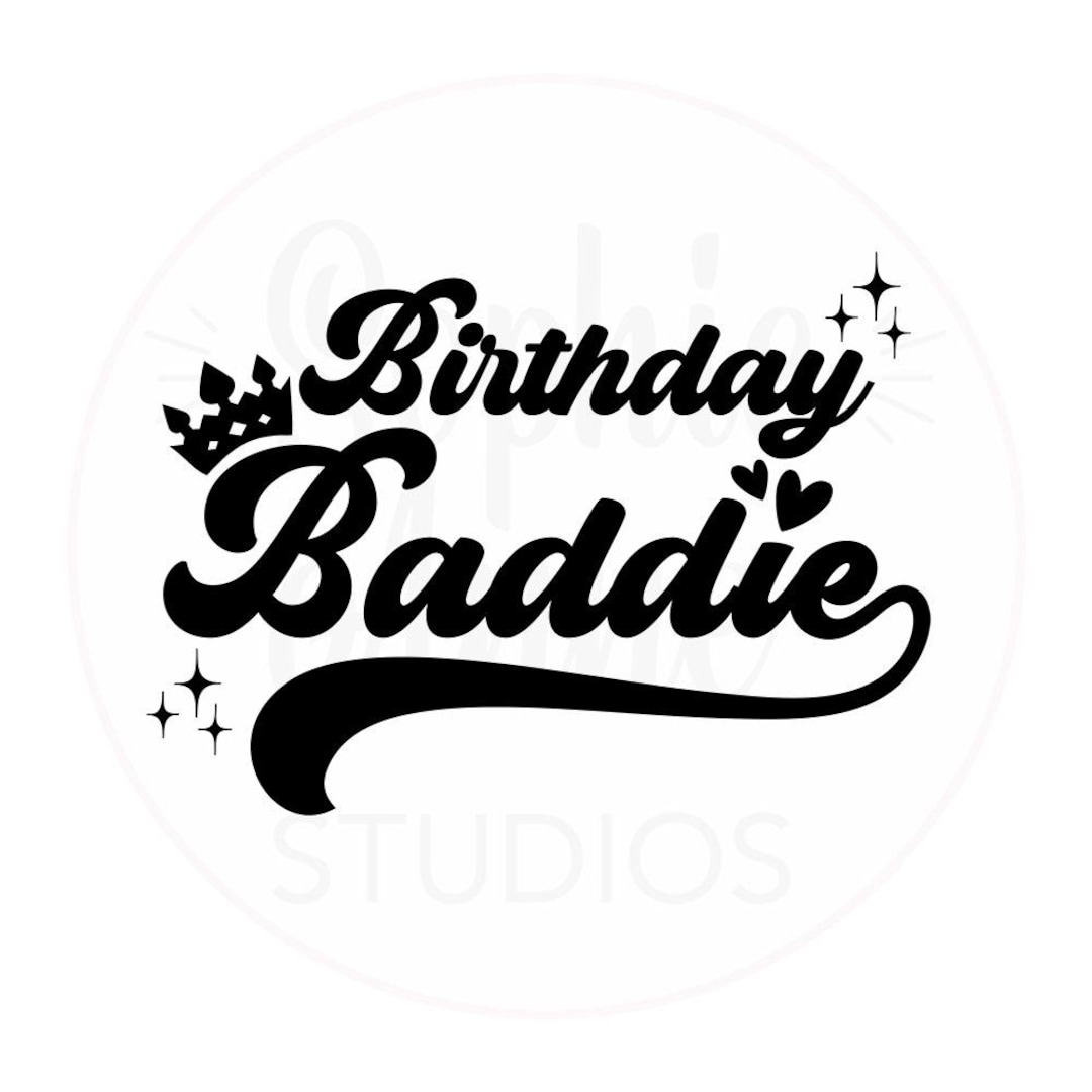 Birthday Baddie Sparkles Crown Hearts PNG Instant Sublimation Digital ...