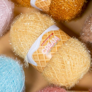 Cream Scrubby Yarn, 80g, 24 Colors, Crunchy Yarn, Korean Yarn, Polyester Yarn, Bulky Yarn, Knitting Yarn, Crochet Yarn, Weaving Yarn